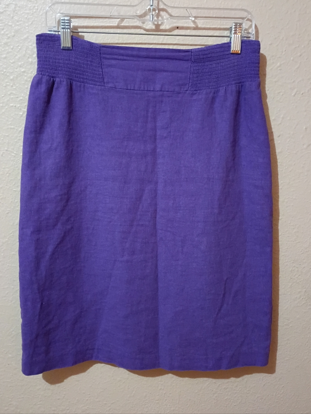 Cato Size 8 Linen Blend Purple Pencil Skirt